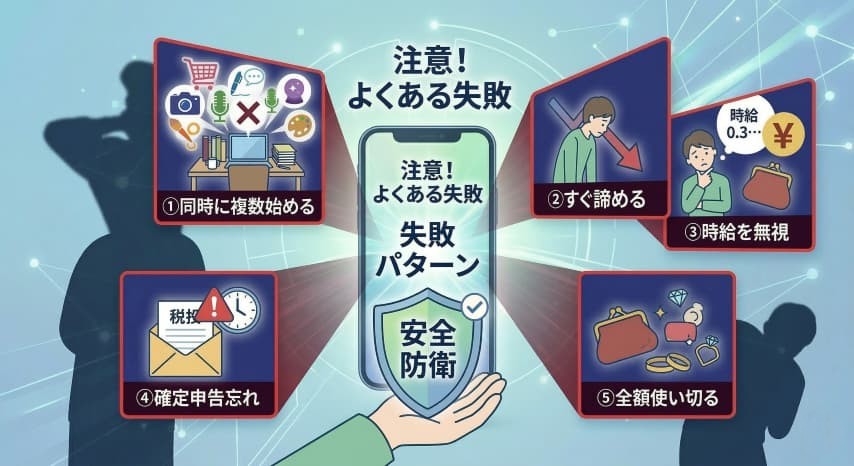 スマホ副業失敗パターン