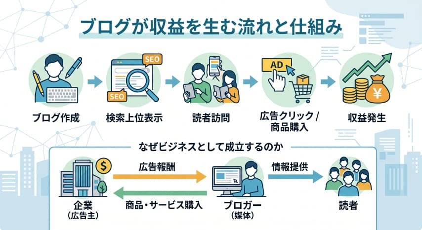 ブログ収益流れ