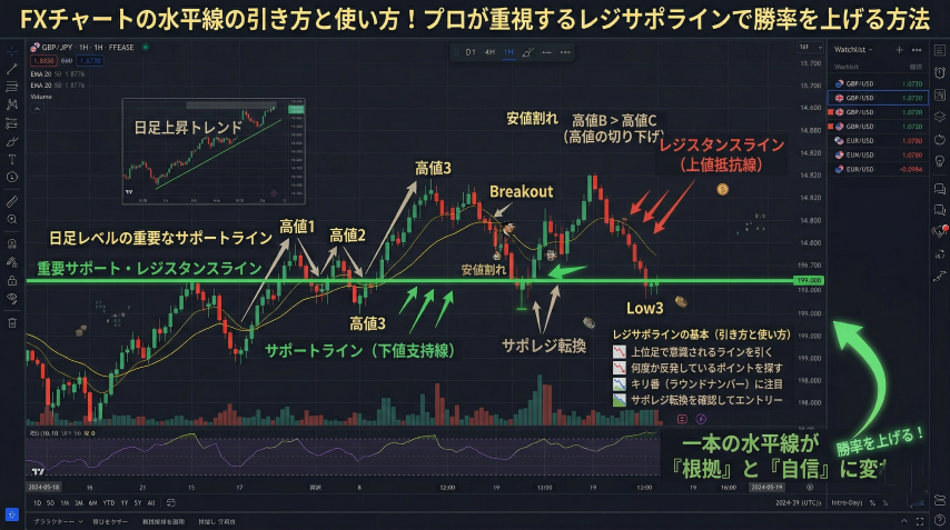 FX水平線引き方