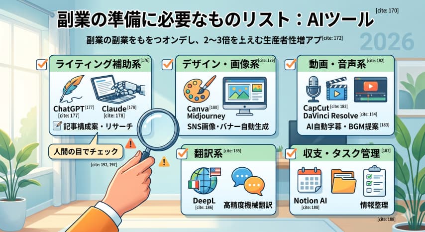 副業必要なものリストAI