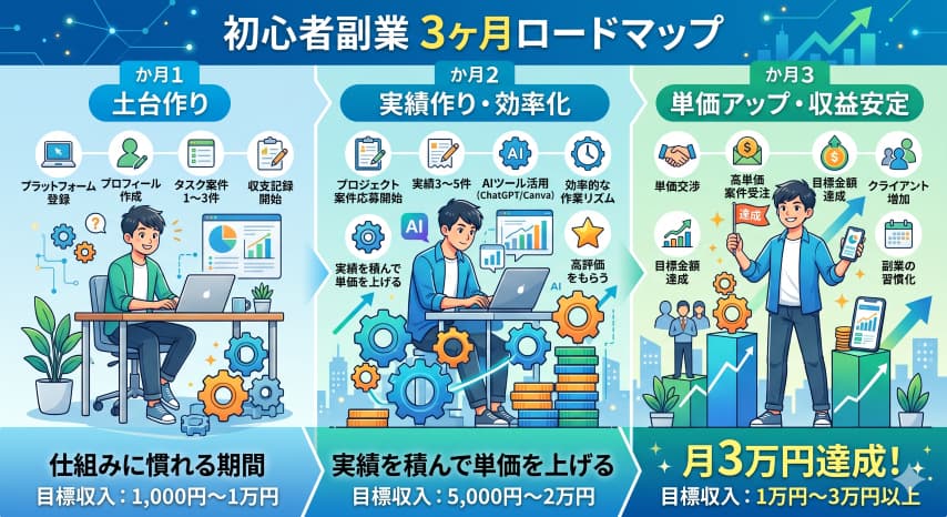 副業初心者始め方ロードマップ