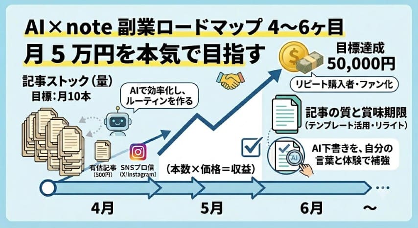 AI note 副業 ロードマップ