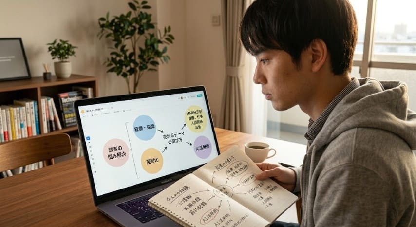 AI note 副業 テーマ選定