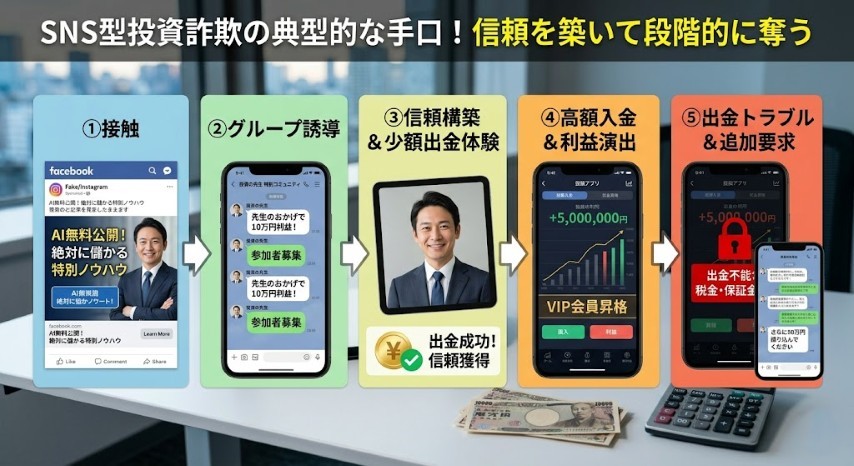 SNS型投資詐欺ステップ