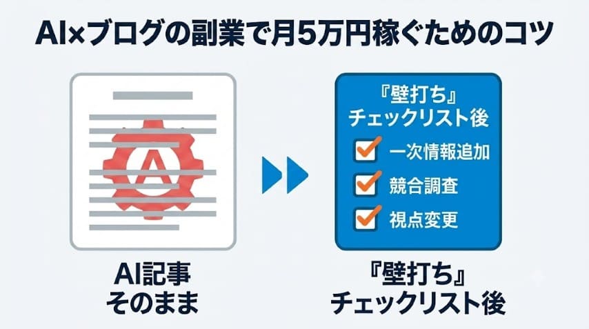 AIブログ副業稼ぐコツ