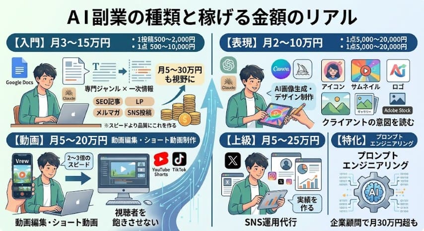 AI副業活用稼げる金額