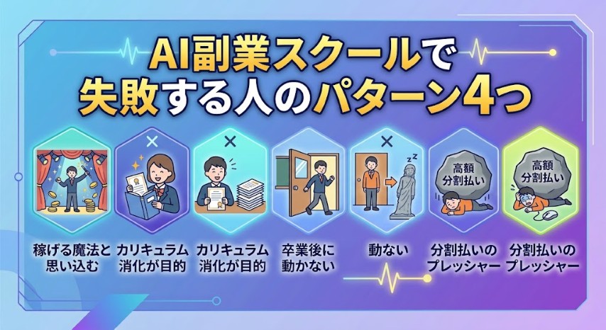 AI副業スクール失敗