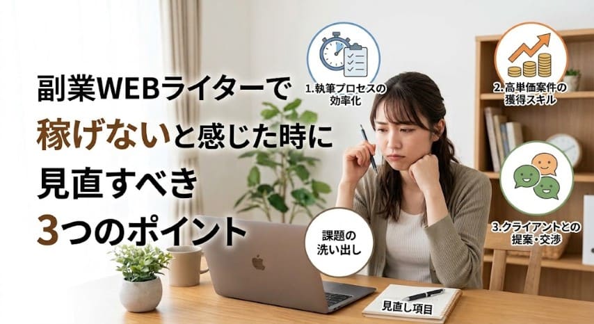 副業WEBライター稼げないポイント