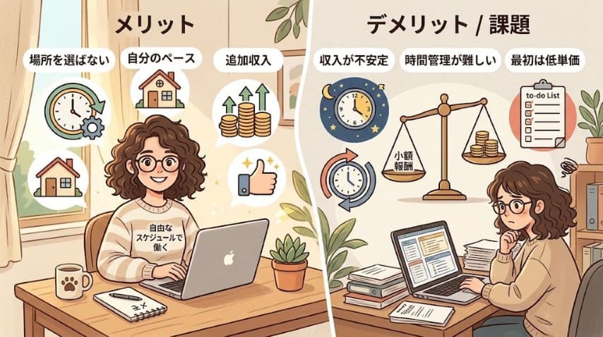 副業Webライターメリットデメリット