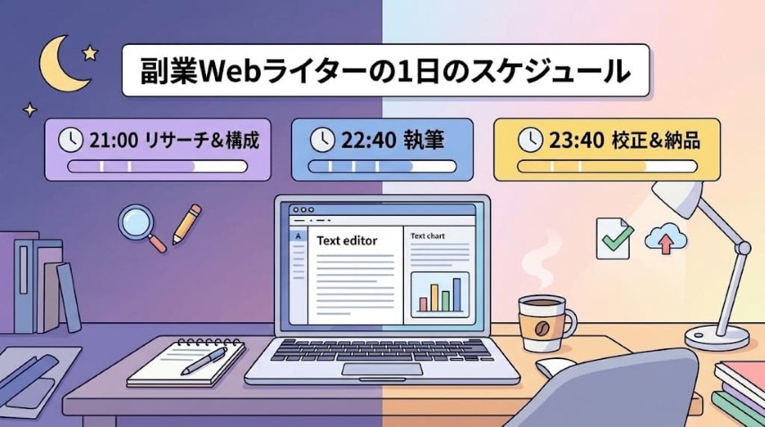 副業Webライター1日のスケジュール